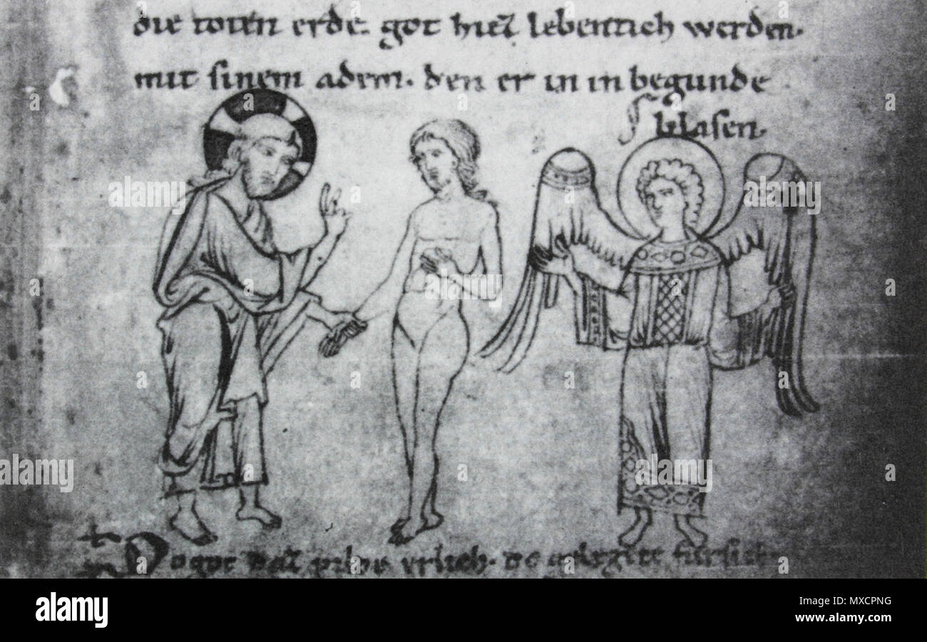 . [Détail Genèse Millstätter see : fol. 6, Beseelung Adams] Standort Klagenfurt / Kärntner Landesarchiv . circa 1200. Ce fichier n'est pas informations sur l'auteur. 417 Millstaetter Détail Genèse 6r fol Beseelung Adams Banque D'Images