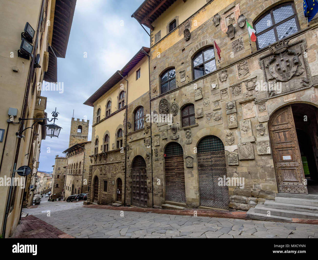 Rues de Arezzo, Toscane Italie Banque D'Images