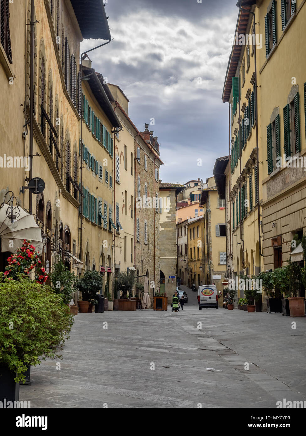 Rues de Arezzo, Toscane Italie Banque D'Images