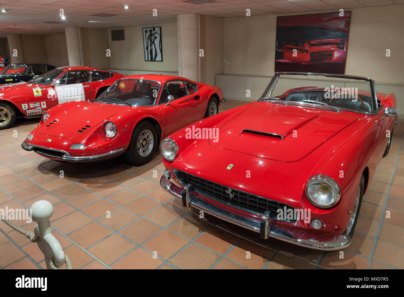 Ferraris Monaco Top Cars Collection Musée de l'automobile, exposition de S.A.S. le Prince de Monaco, Collection de Voitures anciennes Banque D'Images