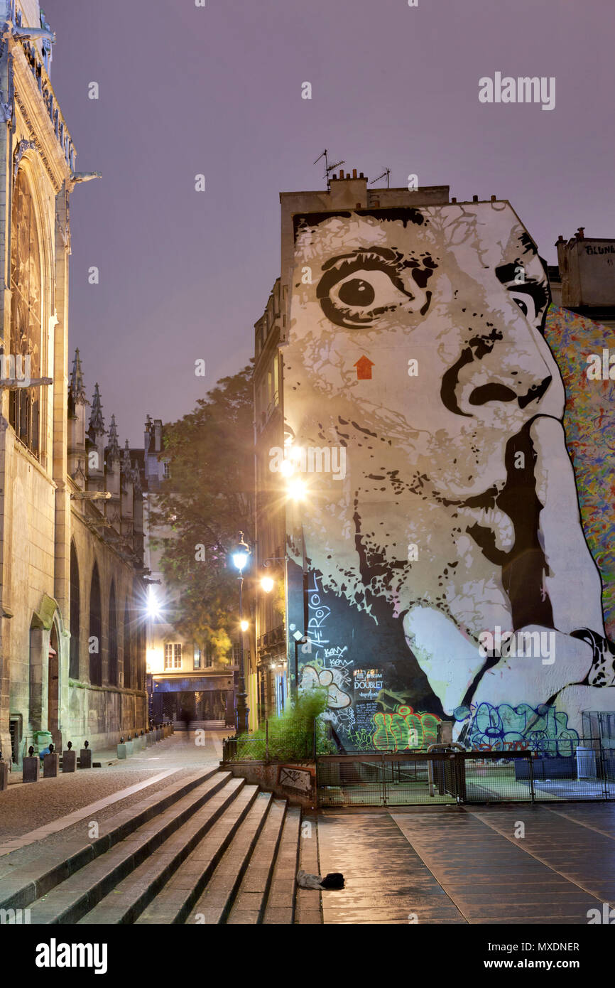 Paris Silence ? - L'Art de mur Banque D'Images