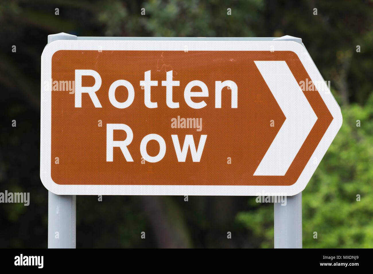 Panneau routier de Rotten Row, Southport, Merseyside, Royaume-Uni Banque D'Images