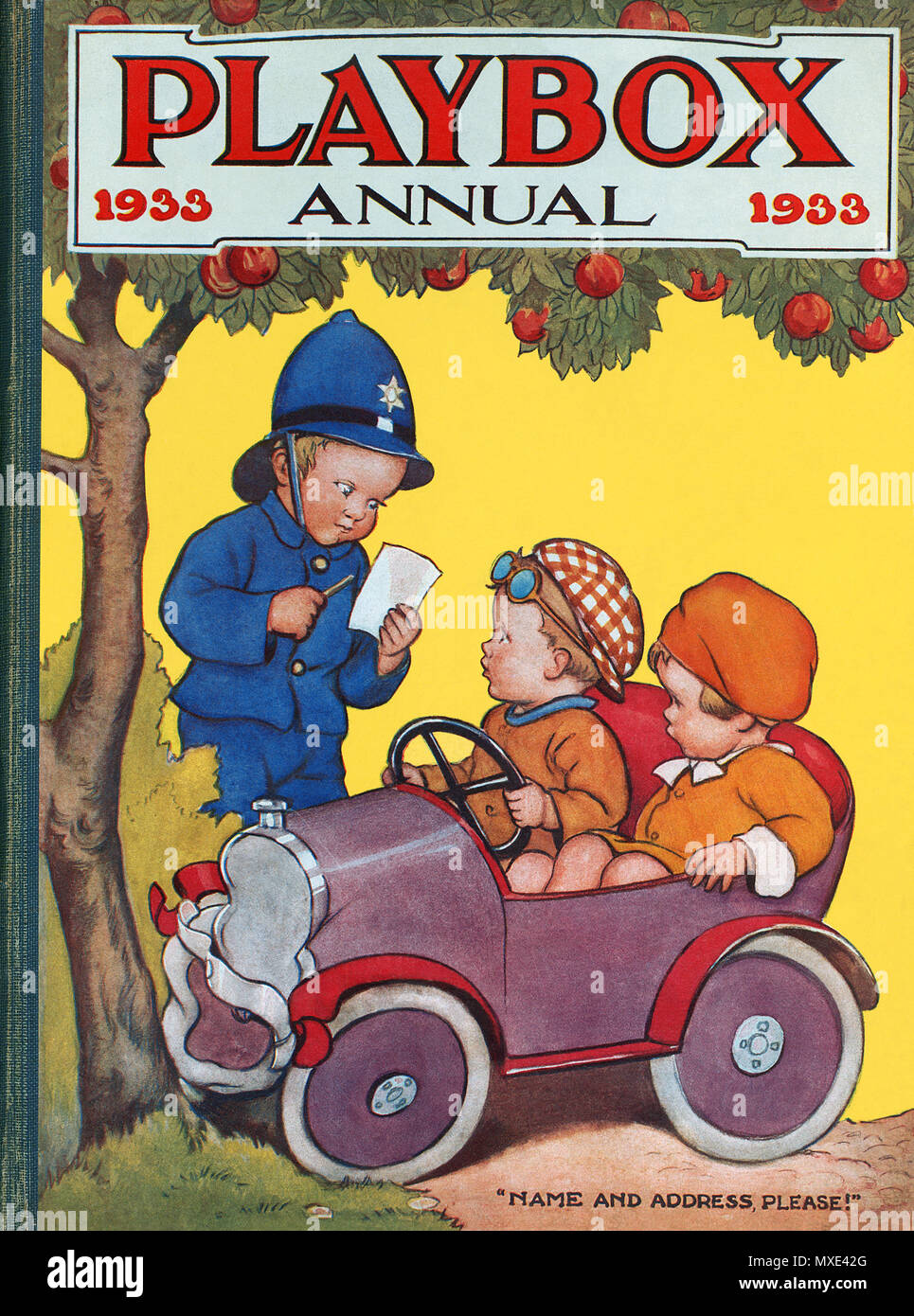 Vintage couverture de l'édition 1933 de l'Annuel Playbox, une photo et livre d'histoires pour les enfants. Banque D'Images