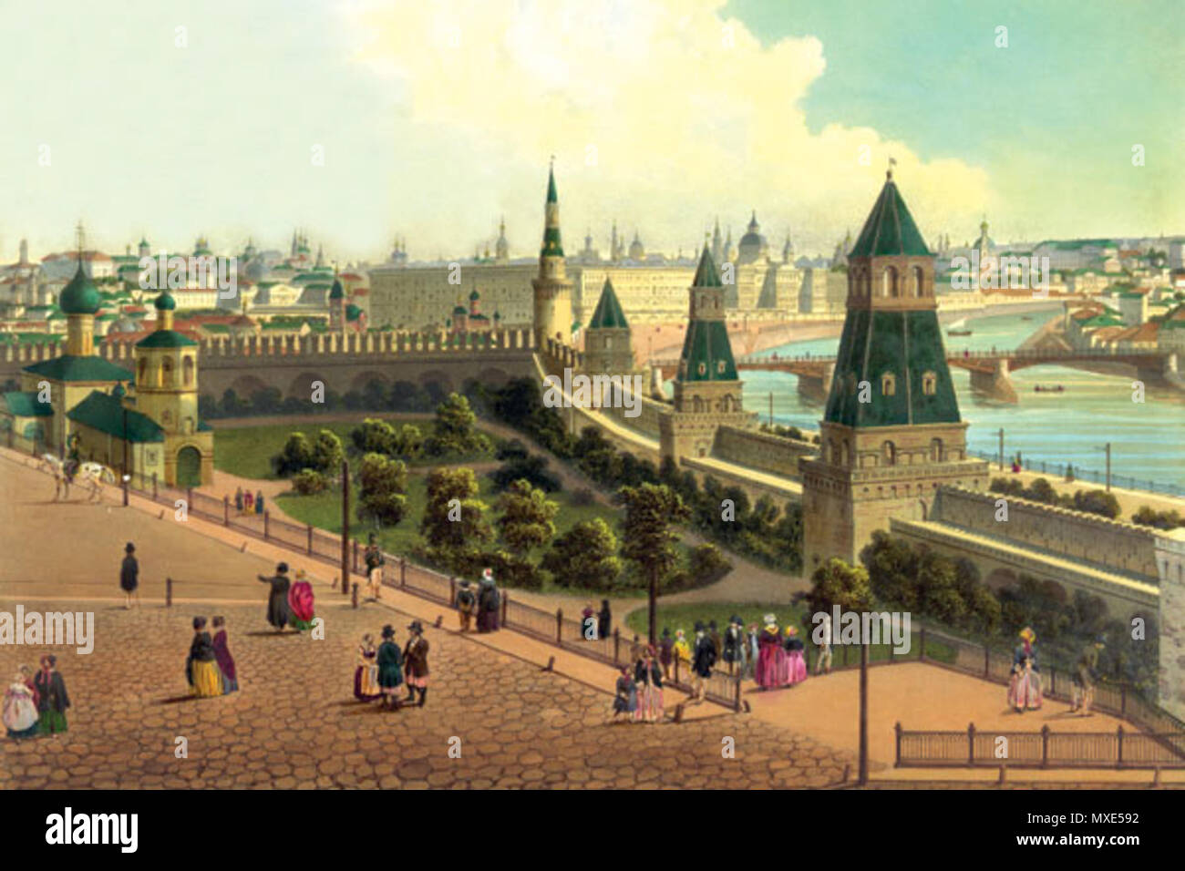 . Русский : Тайницкий сад в Кремле век, 19 . 14 juillet 2006 (date d'origine). Le programme d'origine a été Ovc à Wikipedia russe OldTaynitskyGarden 455 Kremlin Banque D'Images