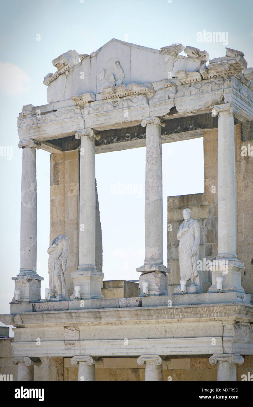 Restes de l'ancien théâtre romain de Philippopolis à Plovdiv, Bulgarie Banque D'Images