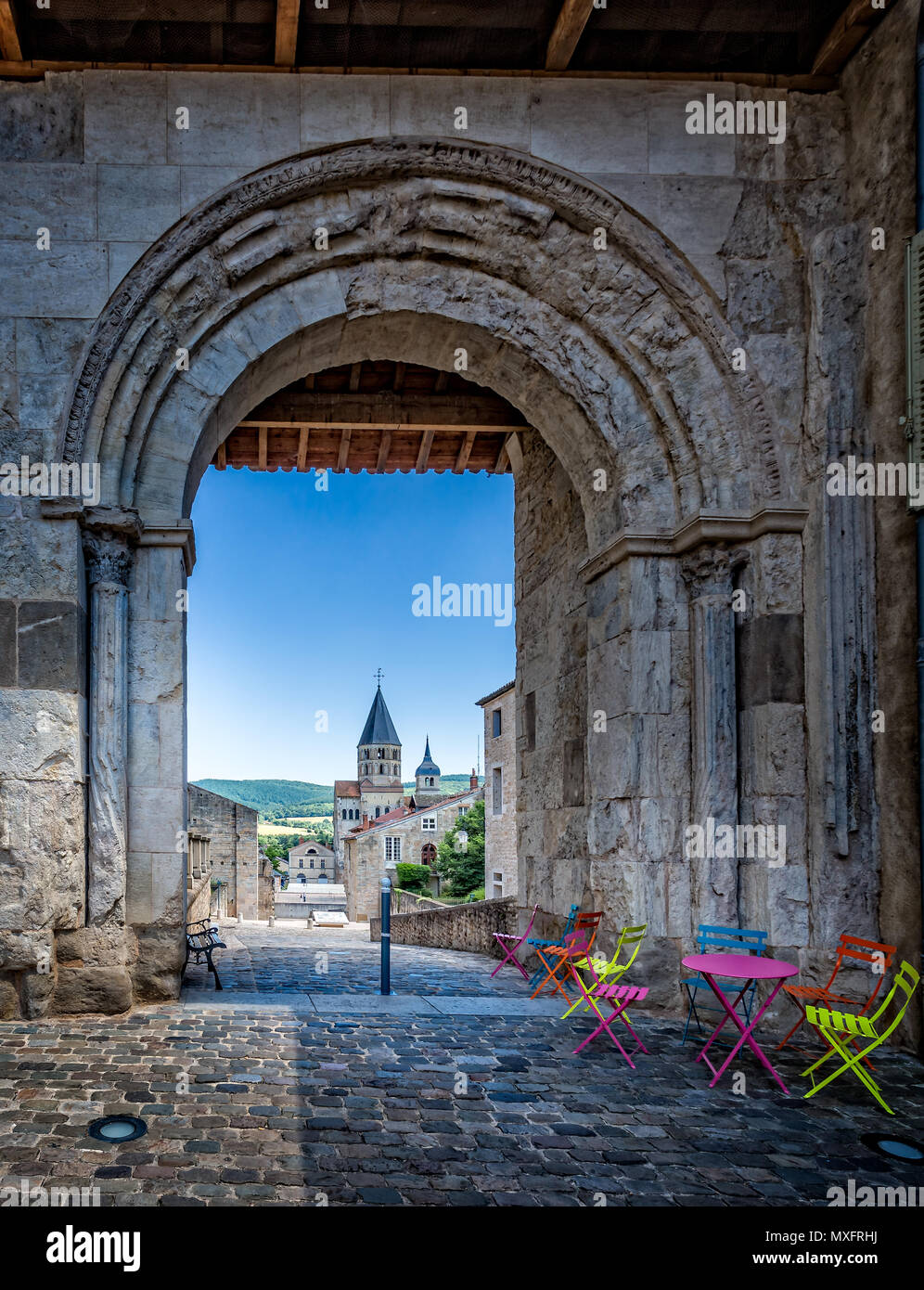 Voir l'Abbaye de Cluny par Arch takern à Cluny, Bourgogne, France, le 17 juin 2015 Banque D'Images