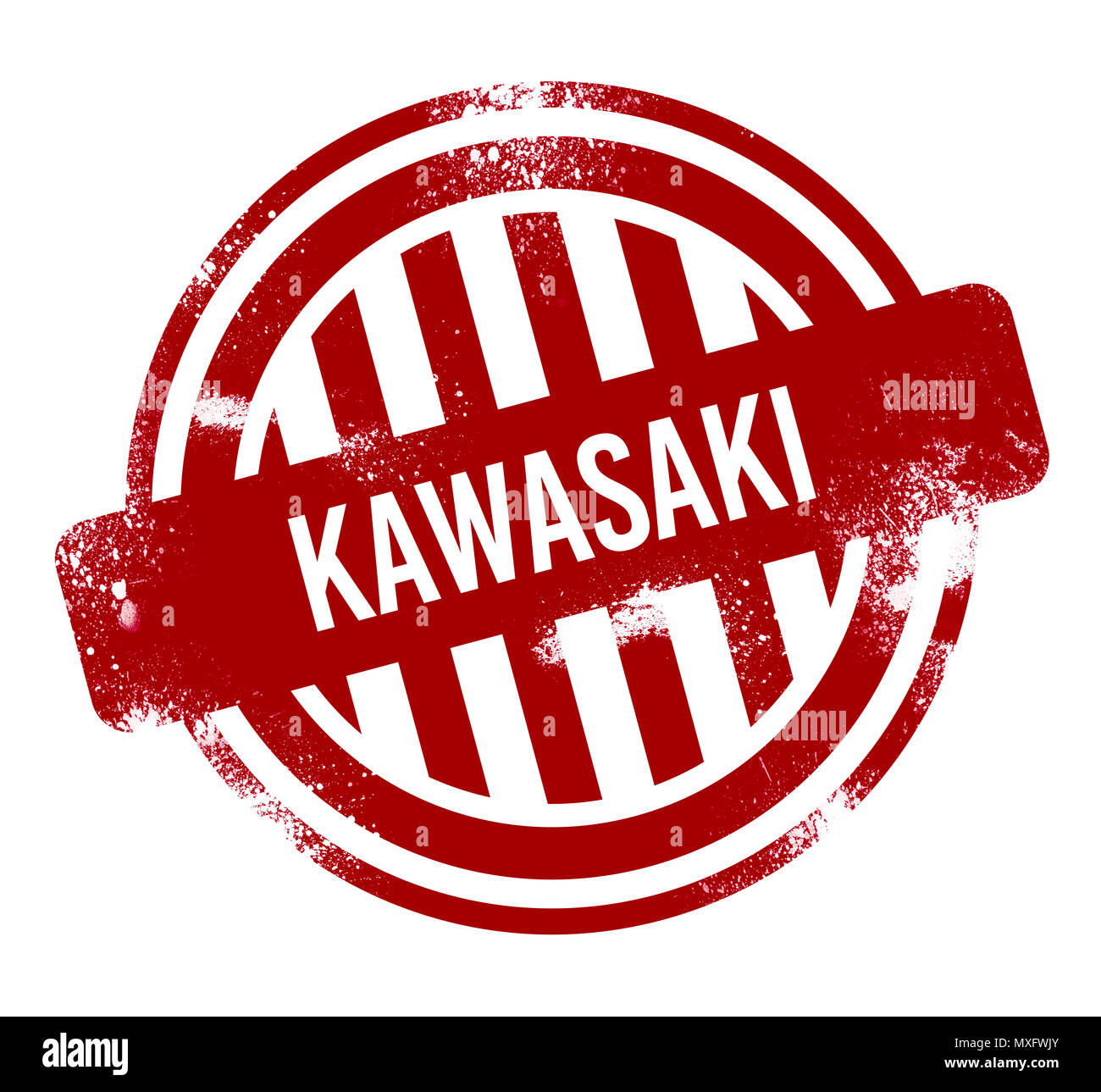 Kawasaki - grunge stamp, bouton rouge Banque D'Images