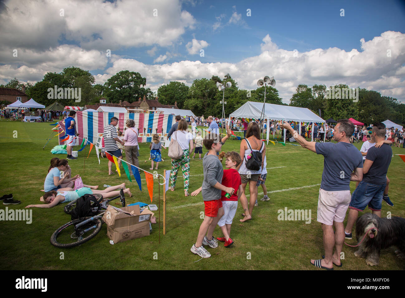 Fête du village anglais de Lurgashall Sussex. Fête traditionnelle avec des stands plateau tente , de la musique et des jeux. Banque D'Images