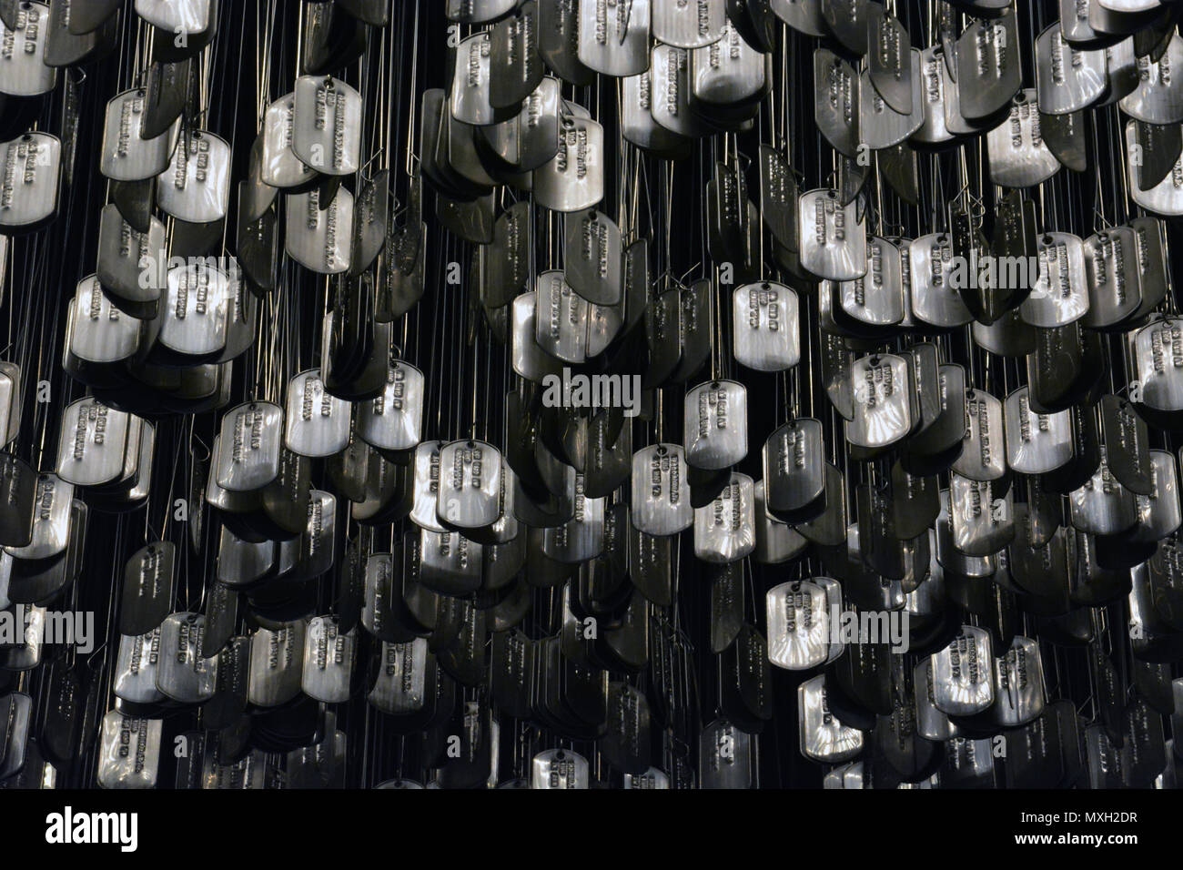 L'affichage de Chicago 58 307 dog tags avec les noms de tous les militaires américains qui ont été tués pendant la guerre du Vietnam Banque D'Images