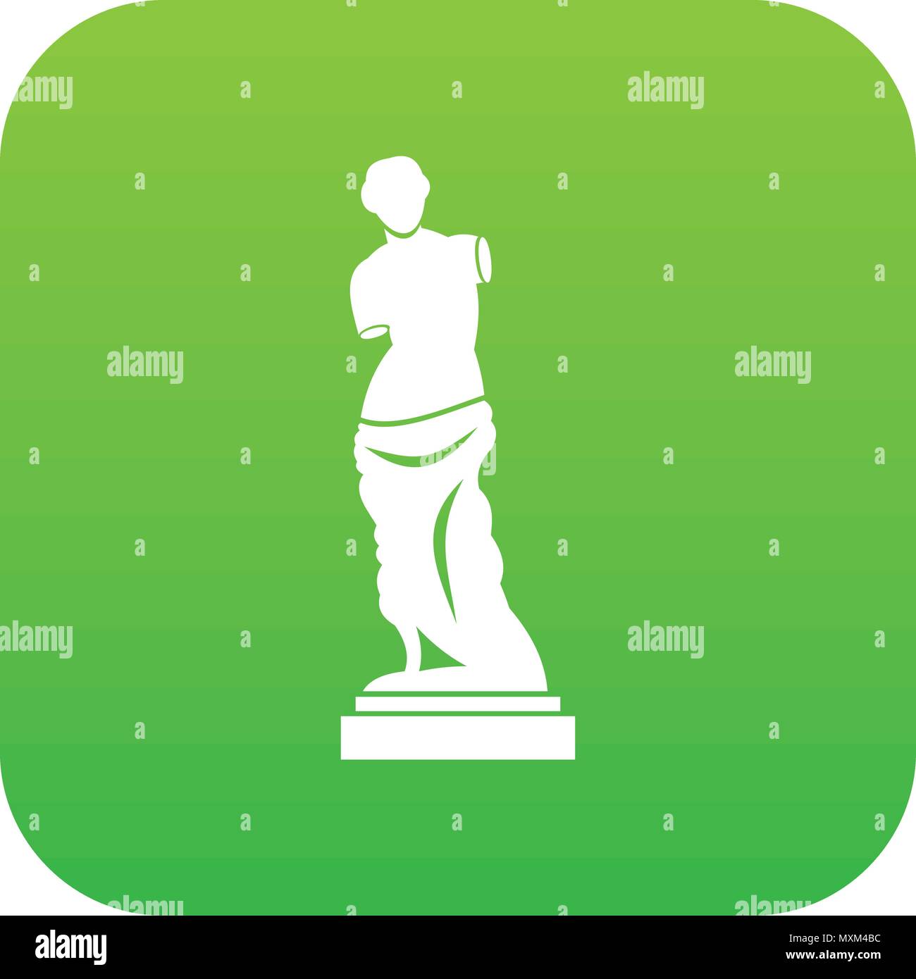 L'icône de statue antique vert numérique Illustration de Vecteur