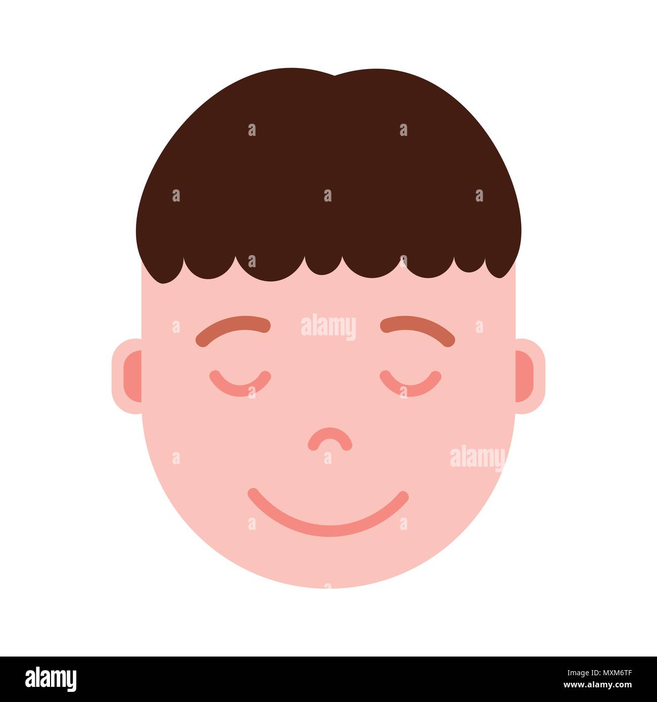 Tête de garçon personnage emoji icône avec caractère d'émotions faciales, avatar, l'homme au visage souriant du sommeil avec différentes émotions mâle. concept design plat. Illustration de Vecteur