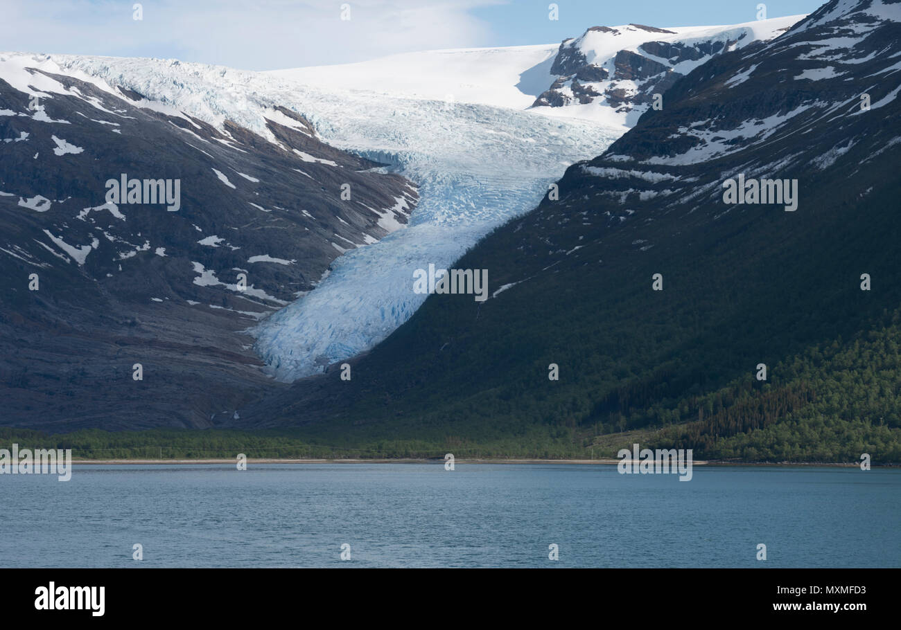 Glacier Svartisen, Norvège Banque D'Images