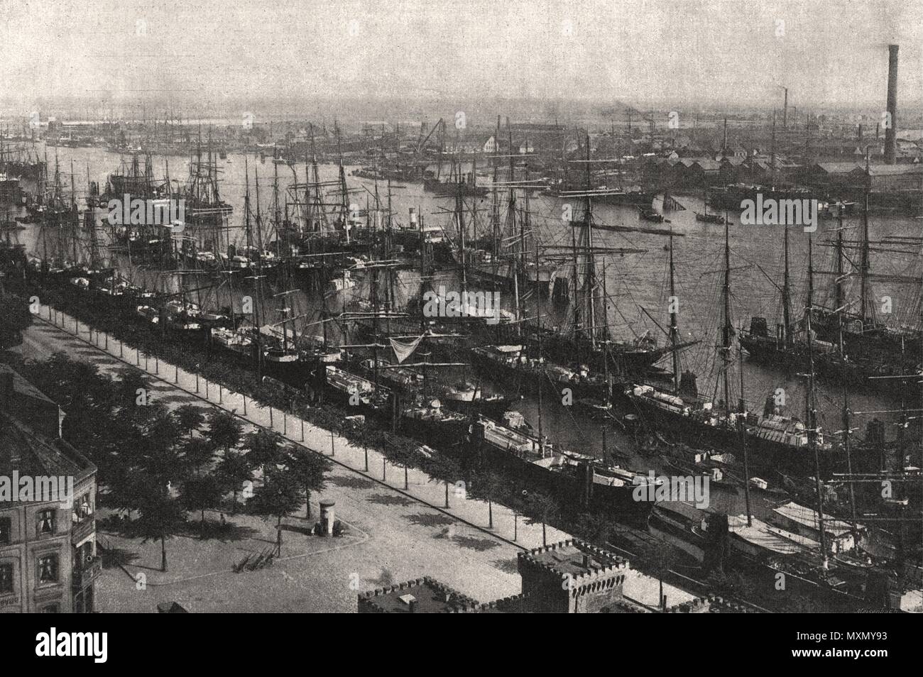 L'épidémie de choléra Le port de Hambourg à Hambourg en 1892. L'Illustrated London News Banque D'Images
