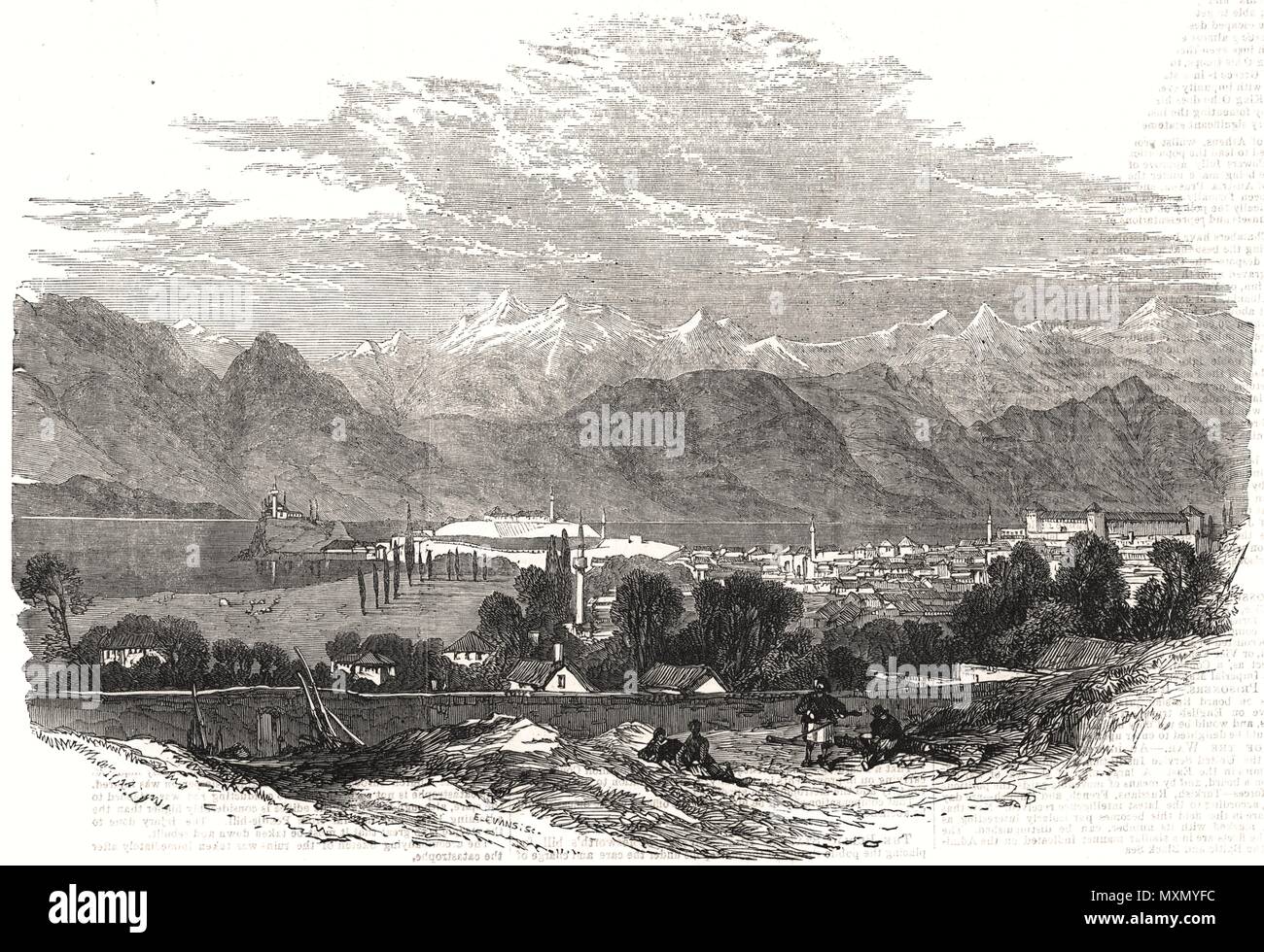 Ioannina - à partir d'un croquis original. Grèce 1854. L'Illustrated London News Banque D'Images