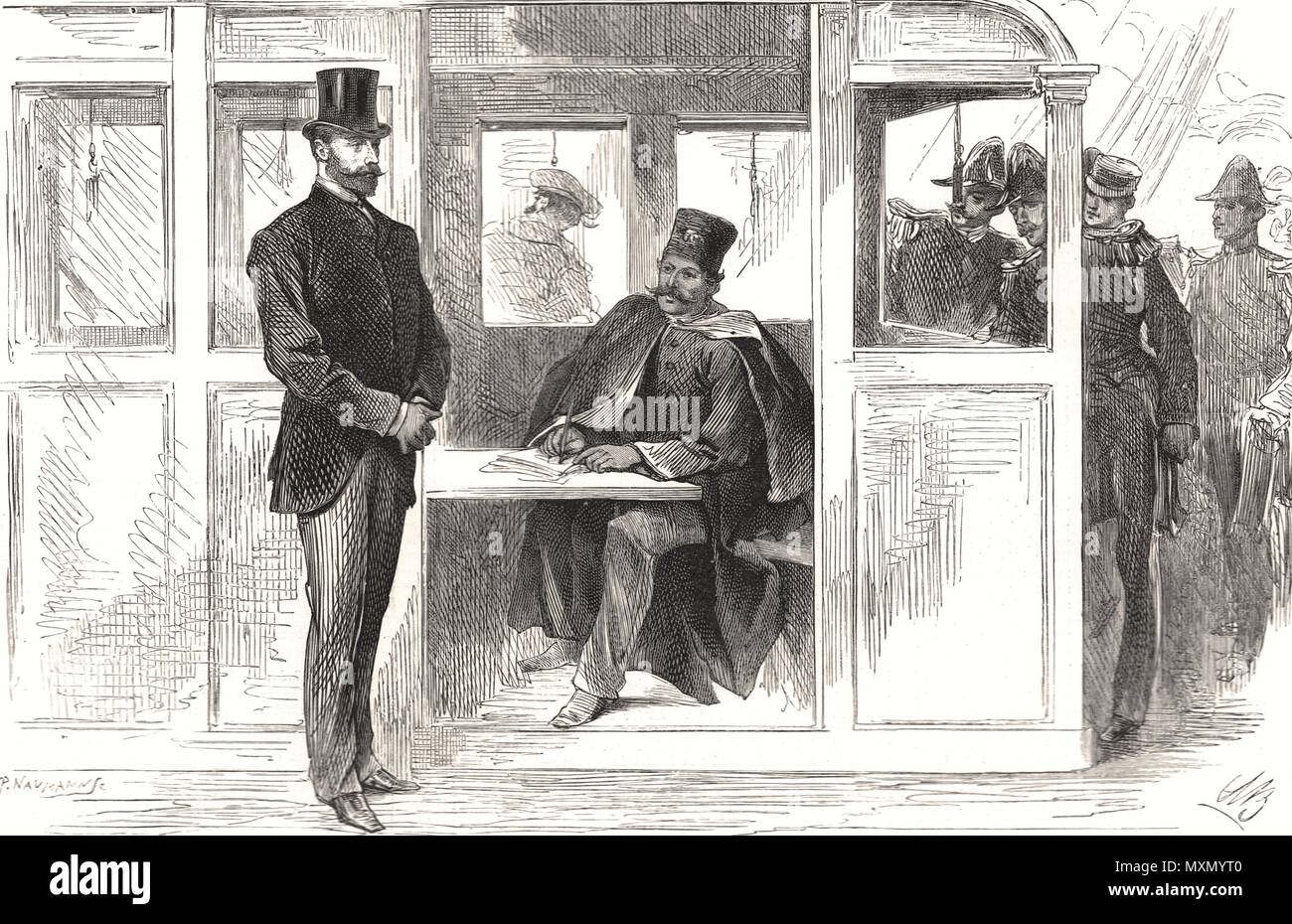 Le Shah à bord du Yacht Royal Victoria & Albert. Iran 1889. L'Illustrated London News Banque D'Images