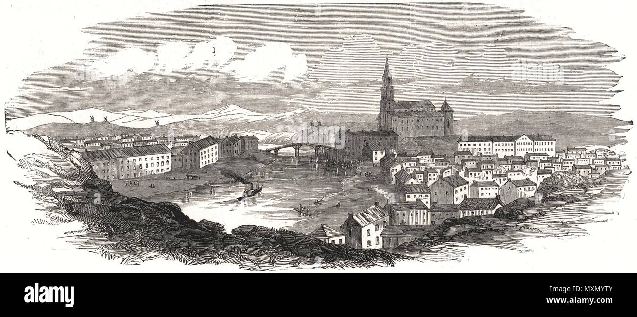 Turku, à partir d'un croquis original. Finlande 1854. L'Illustrated London News Banque D'Images