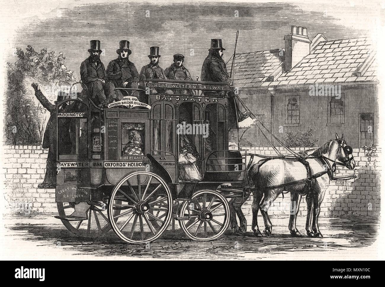De l'omnibus Tivoli brevet. Londres 1860. L'Illustrated London News Banque D'Images