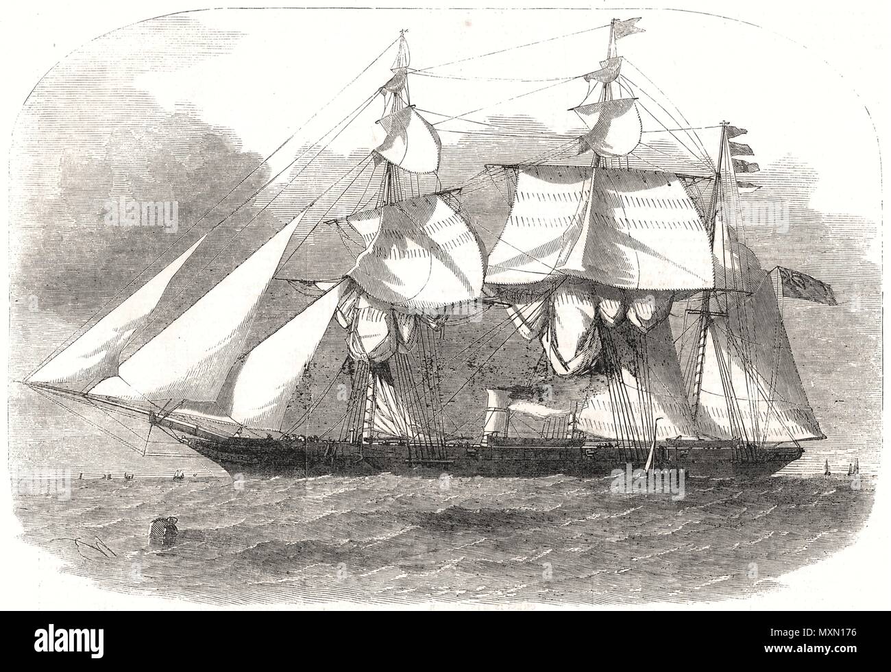 La nouvelle guerre coloniale-vapeur Sloop ' ' Victoria. Militaria 1855. L'Illustrated London News Banque D'Images