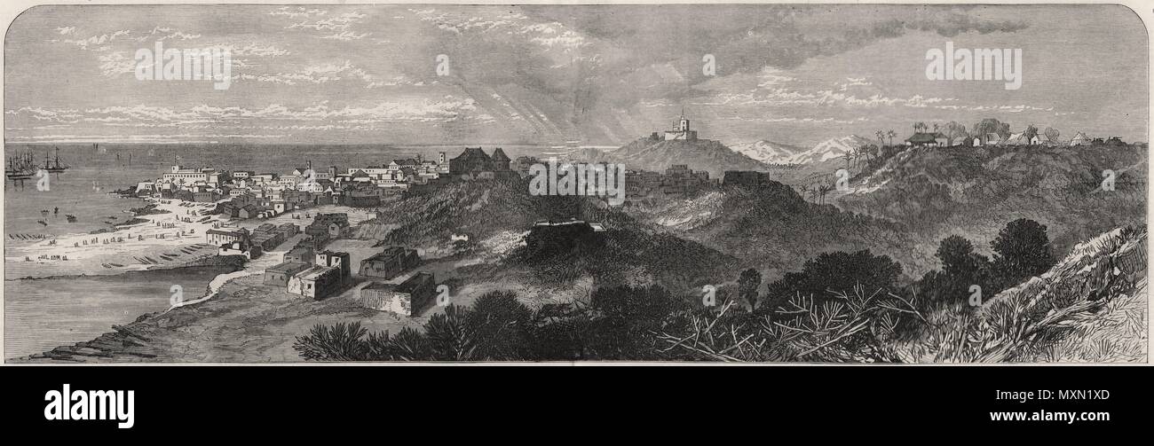 Château de Cape Coast, McCarthy Hill. Ghana 1874. L'Illustrated London News Banque D'Images