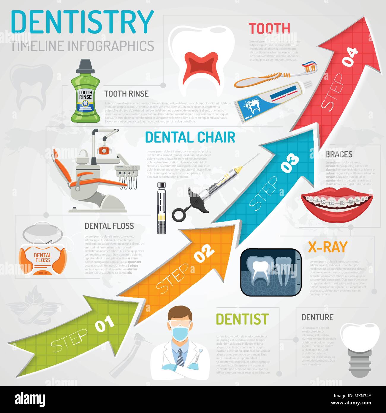 Services dentaires des infographies Illustration de Vecteur