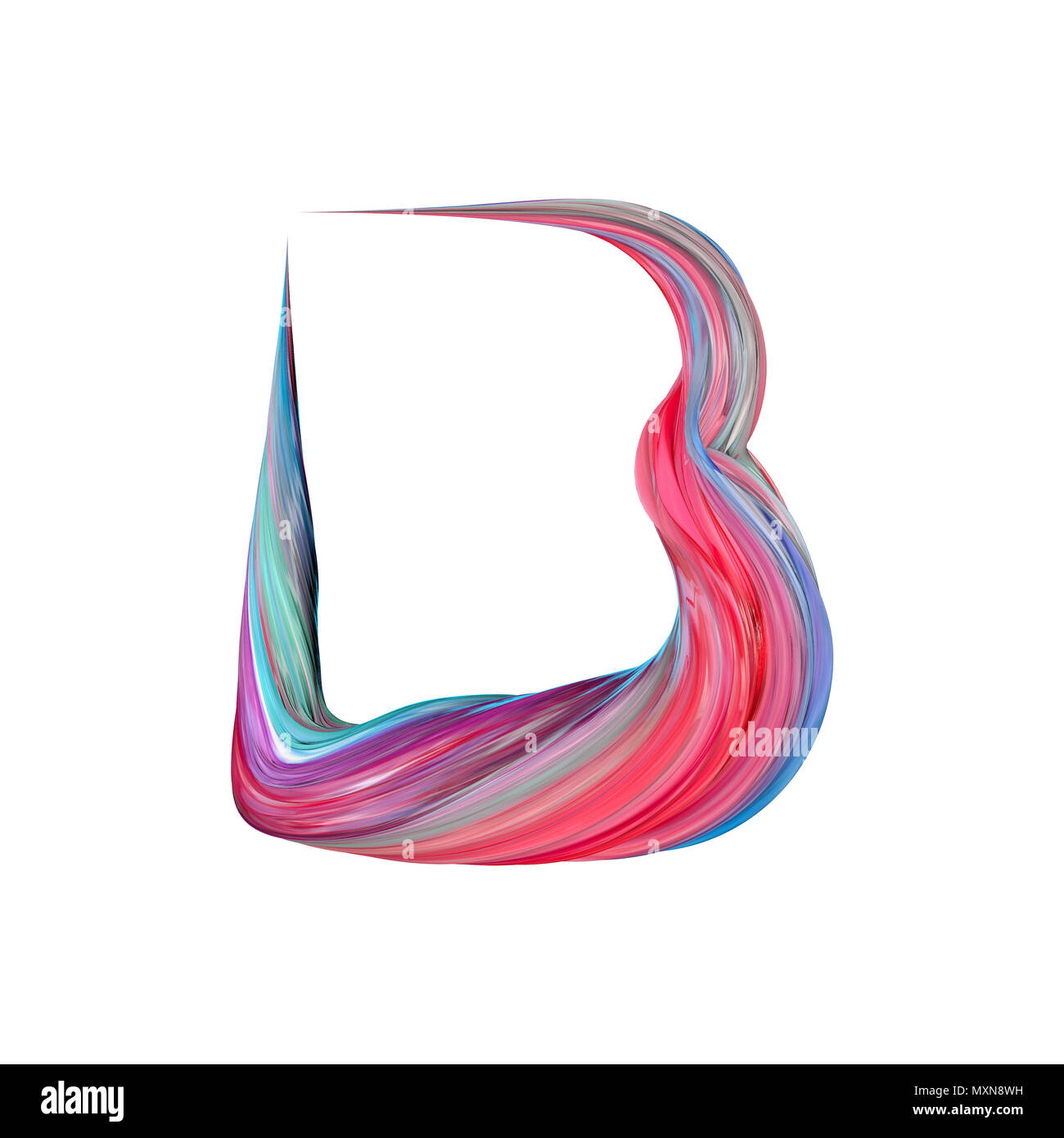 Lettre B abstract alphabet. Le Rendu 3D Banque D'Images