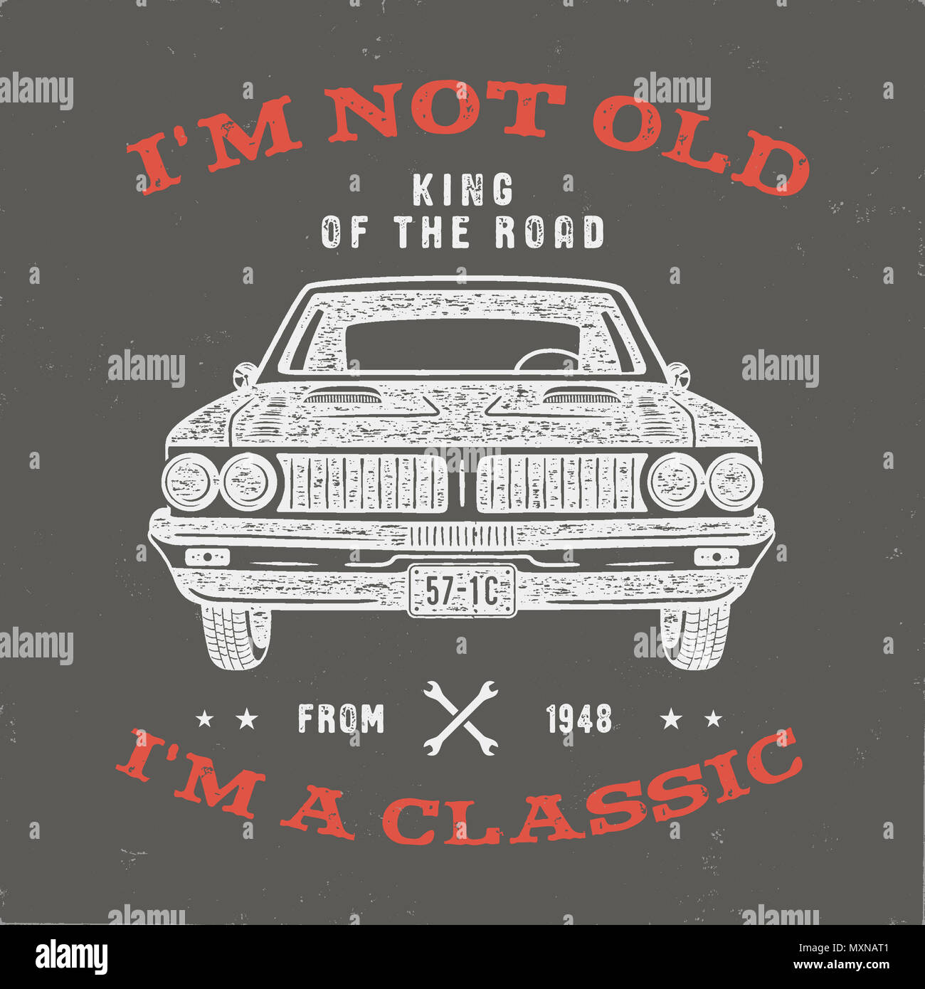 70 Anniversaire Cadeau Anniversaire T Shirt Je M Pas Vieille Je M Un Classique Roi De La Route Mots Avec Voiture Classique Ne En 1948 Style Retro En Detresse L Affiche De La Piece
