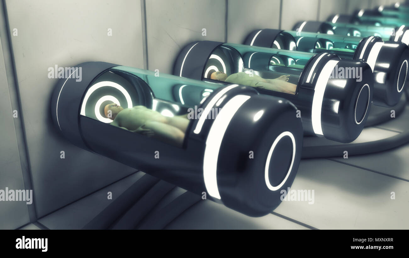 3D render. Silhouettes humanoïdes clonage Banque D'Images