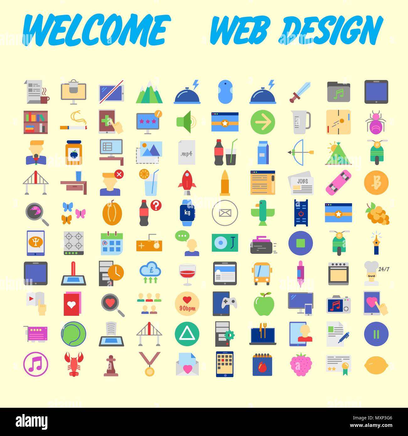 Ensemble de 100 icônes de ligne mince moderne universelle pour le web et mobile. Vector illustration Illustration de Vecteur