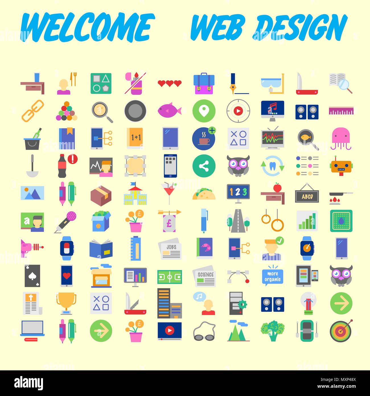 100 icon set. Mince et à la mode Icônes simples pour le Web et mobile. La version légère. Vector illustration Illustration de Vecteur