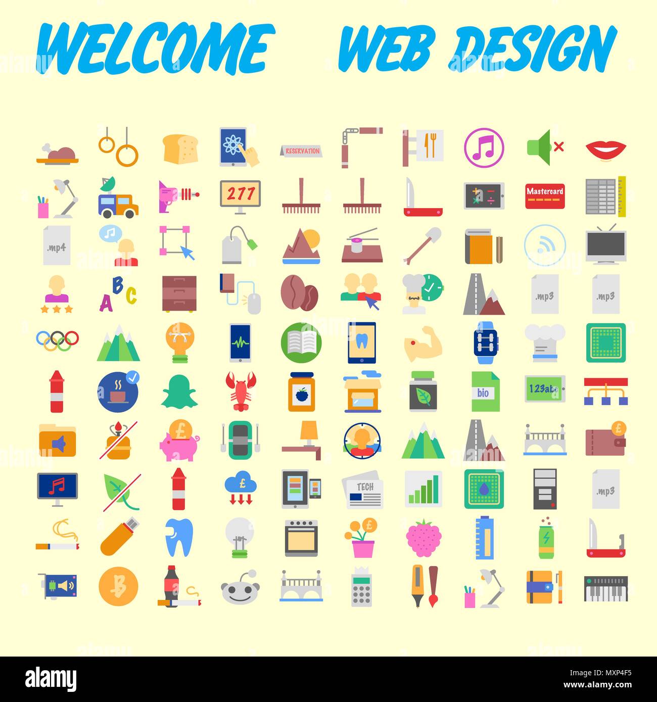 100 icon set. Mince et à la mode Icônes simples pour le Web et mobile. La version légère. Vector illustration Illustration de Vecteur