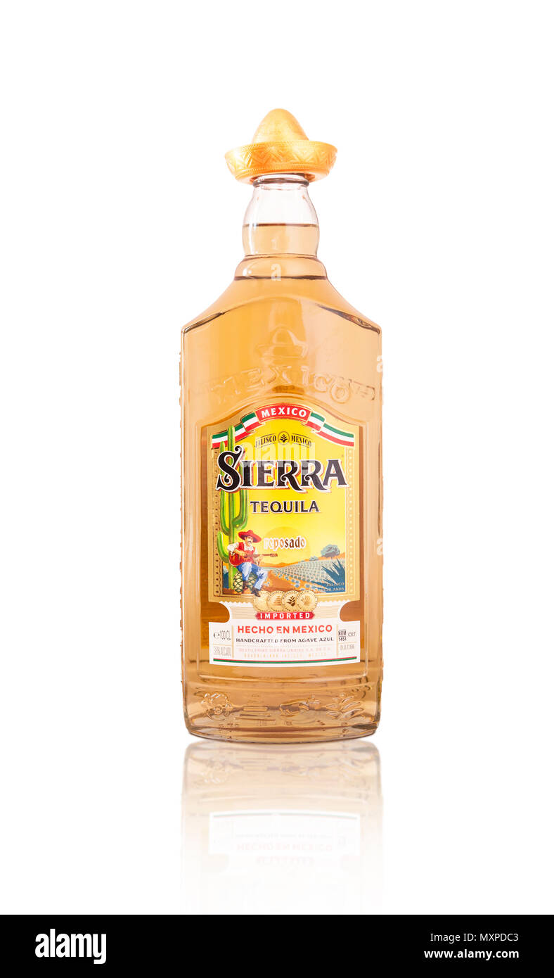 Bouteille de Tequila Mexican Sierra Gold Banque D'Images