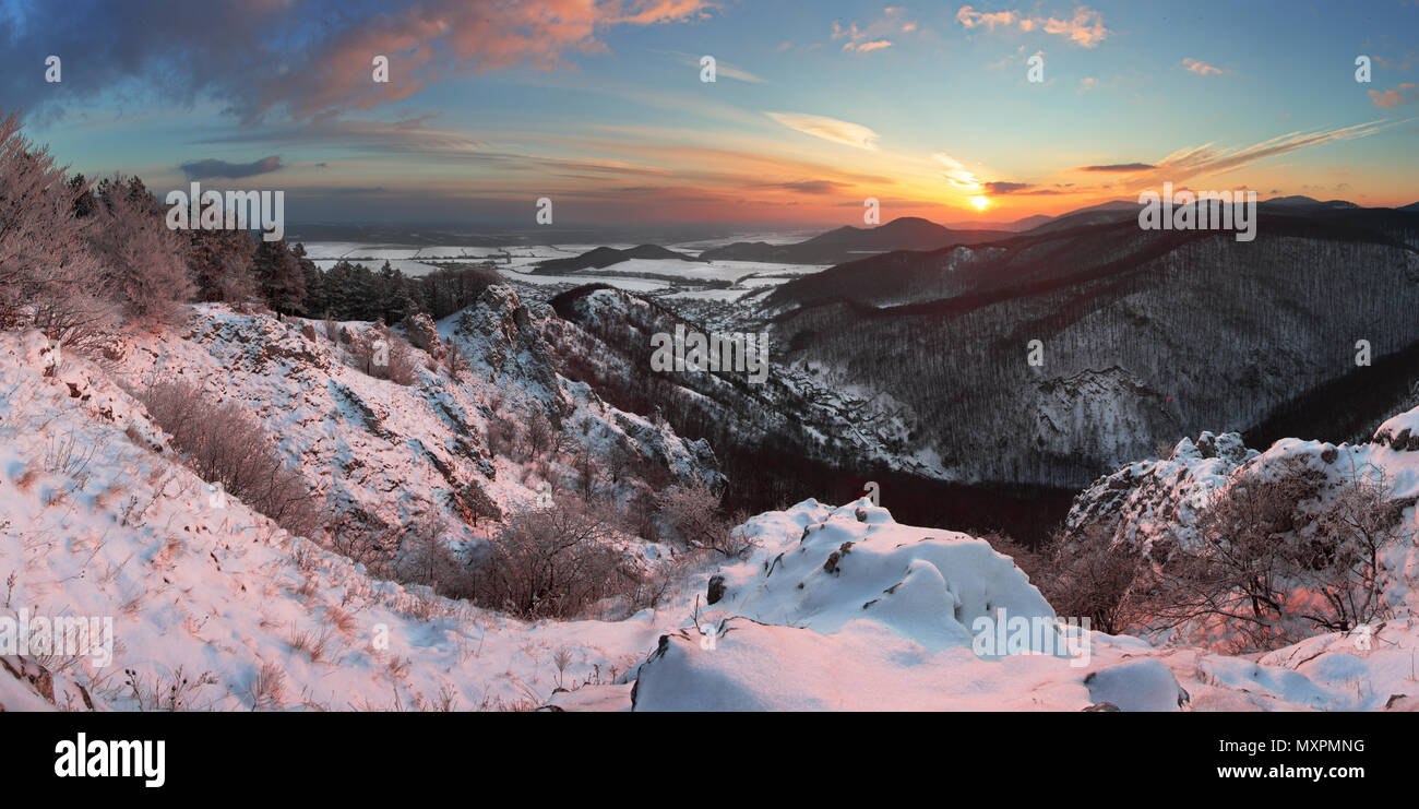 Paysage d'hiver en Slovaquie Banque D'Images