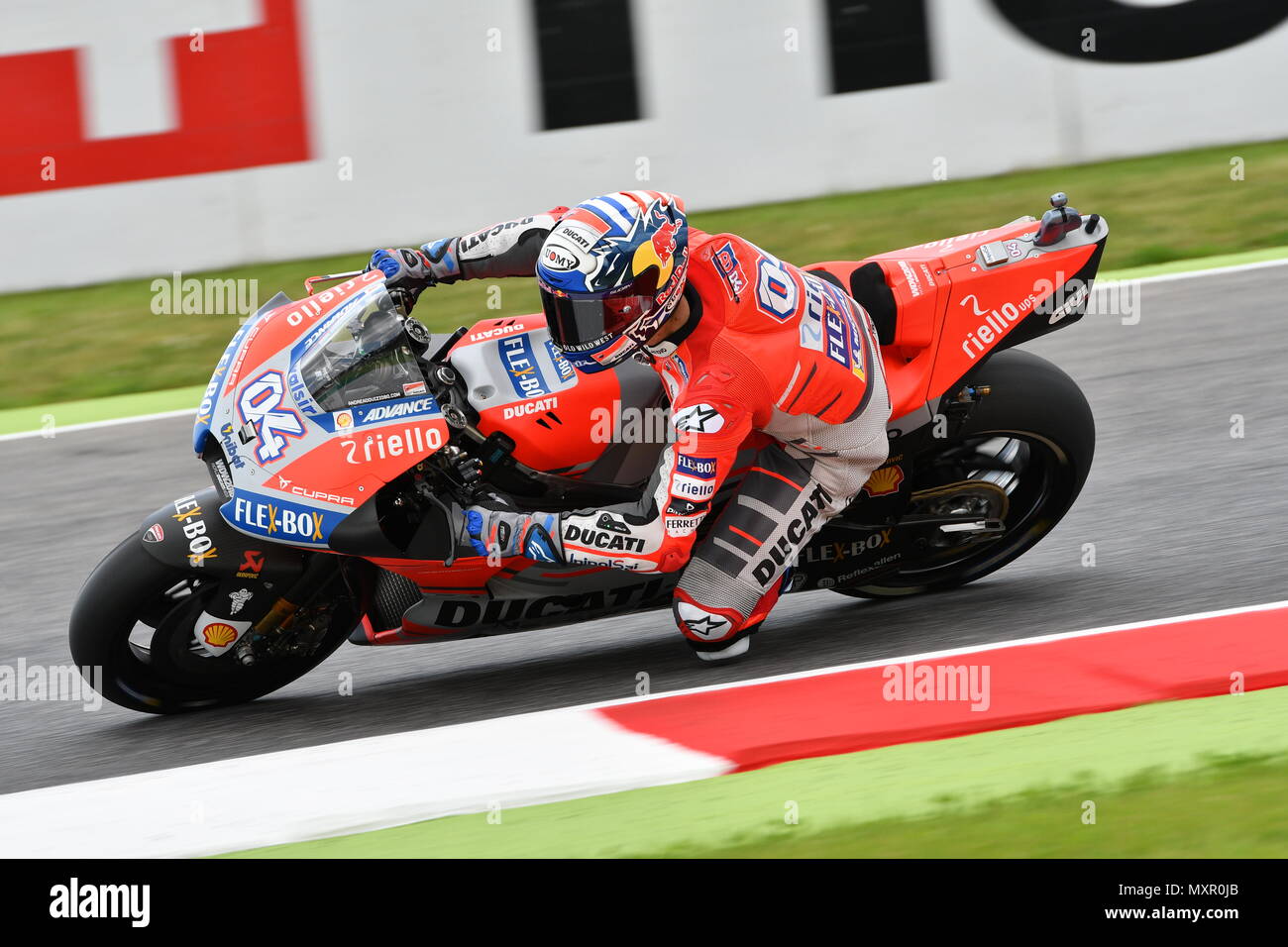 MUGELLO - ITALIE, 2 juin : L'Italien Andrea Dovizioso rider du team Ducati au cours de séance de qualification à 2018 GP d'Italie de MotoGP, juin 2018. Italie Banque D'Images