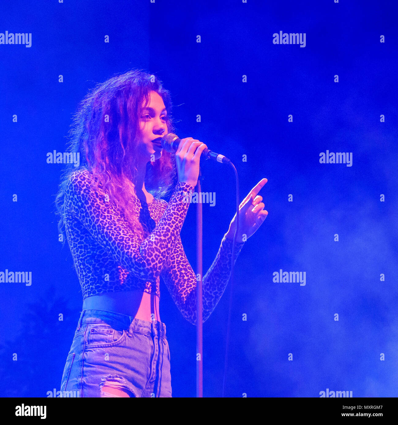 Woman Singing, Summer Festival, Reykjavik, Islande Banque D'Images