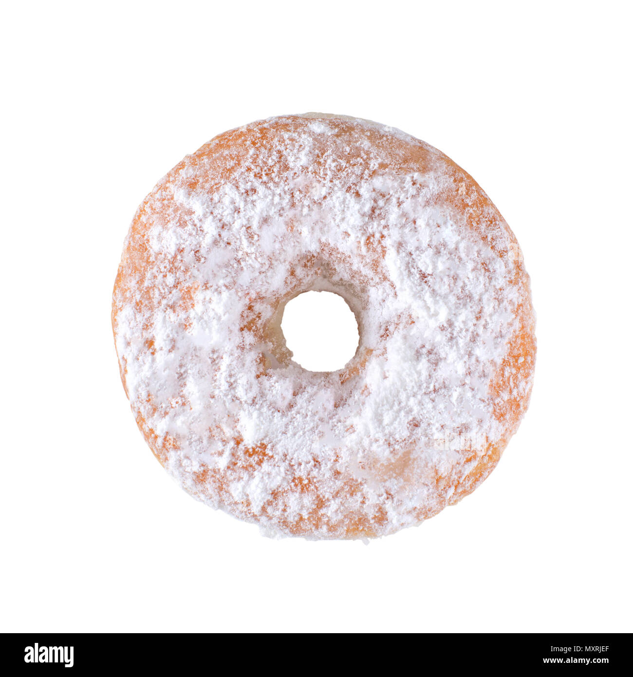 Donut saupoudré de sucre en poudre isoler Banque D'Images