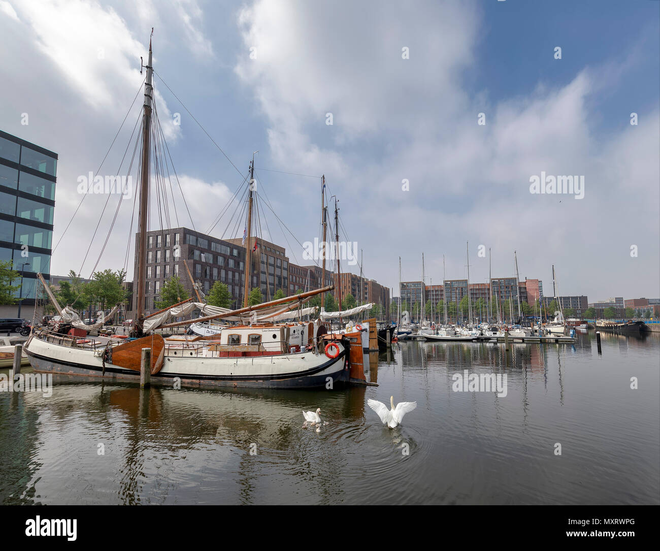 AMSTERDAM, Pays-Bas - 30 MAI : vue générale du Port de IJburg le 30 mai 2018 à Amsterdam, Pays-Bas. IJburg est composé de six îles artificielles dans le lac IJ. Banque D'Images