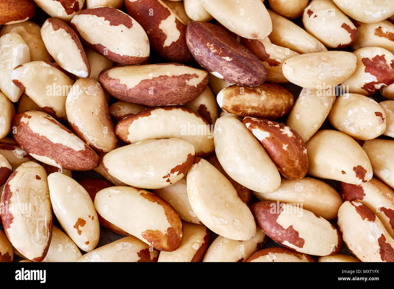 Close up photo de noix du Brésil, de l'alimentation arrière-plan. Banque D'Images
