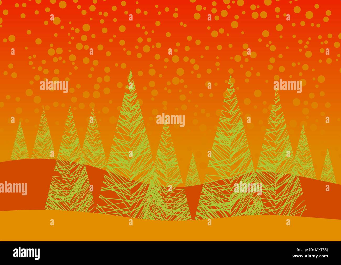 Noël arrière-plan avec des arbres stylisés. Vector illustration. Illustration de Vecteur