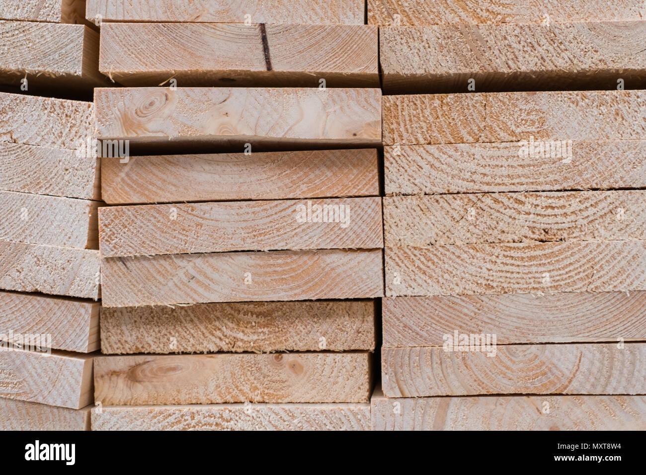 Bois de construction en bois - texture - Conseils et bandes - Banque D'Images
