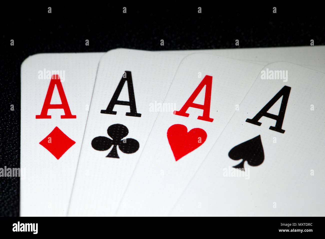 As de pique, cœur, trèfle, carreau carte à jouer aces Photo Stock - Alamy
