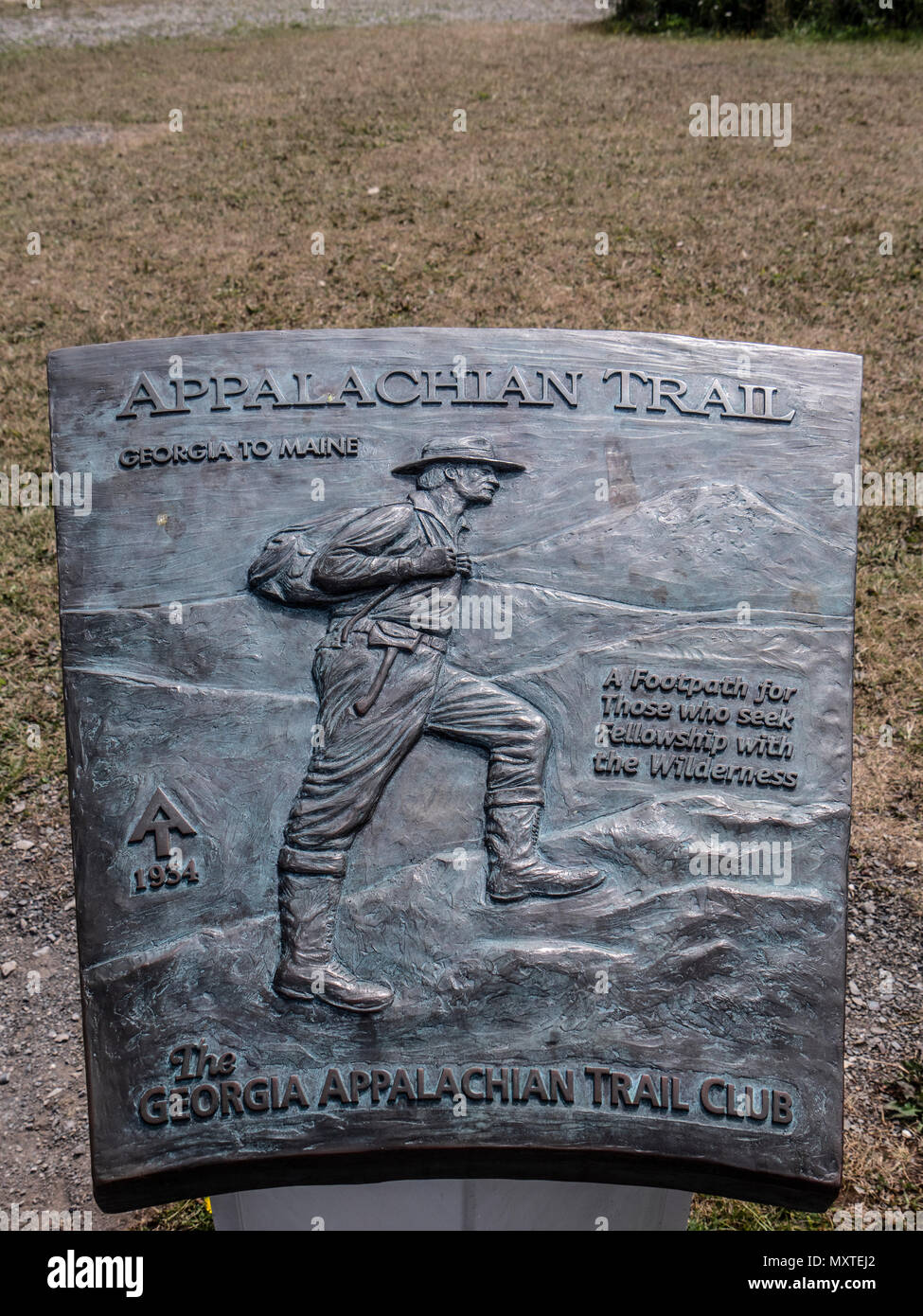 Sentier des Appalaches plaque à Cap-Gaspe, Le sentier des tombes, le parc national Forillon, Gaspésie, Canada. Banque D'Images Sentier des Appalaches plaque à Cap-Gaspe, Le sentier des tombes, le parc national Forillon, Gaspésie, Canada. Banque D'Images
