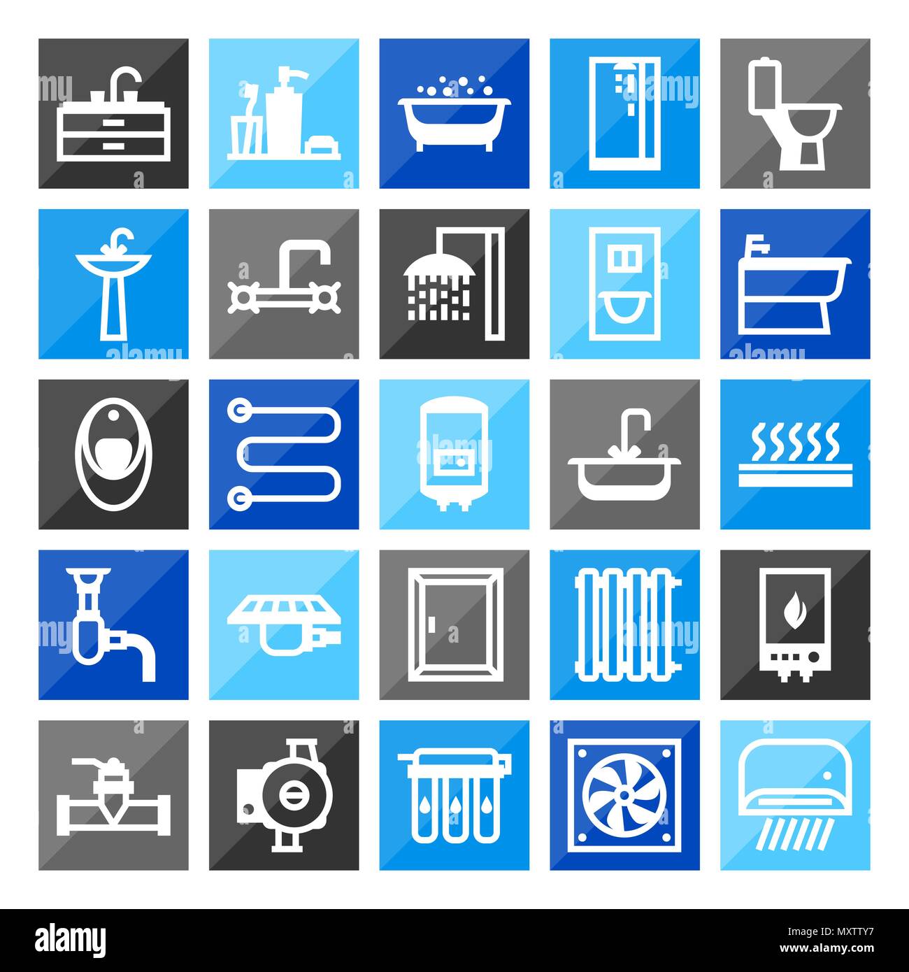 Icon Set de plomberie. Illustration de Vecteur