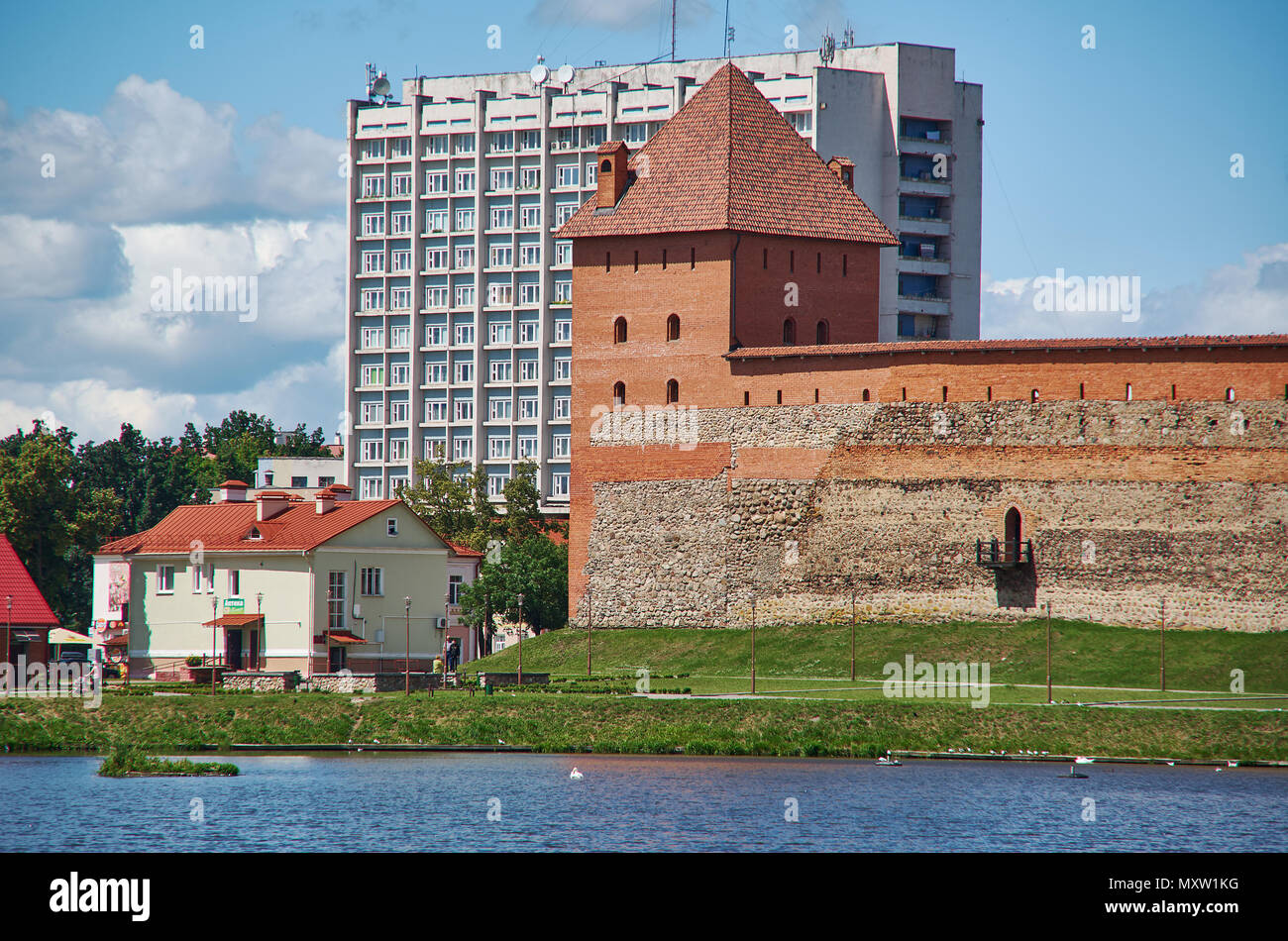 Château dans la ville de Lida en Biélorussie Banque D'Images