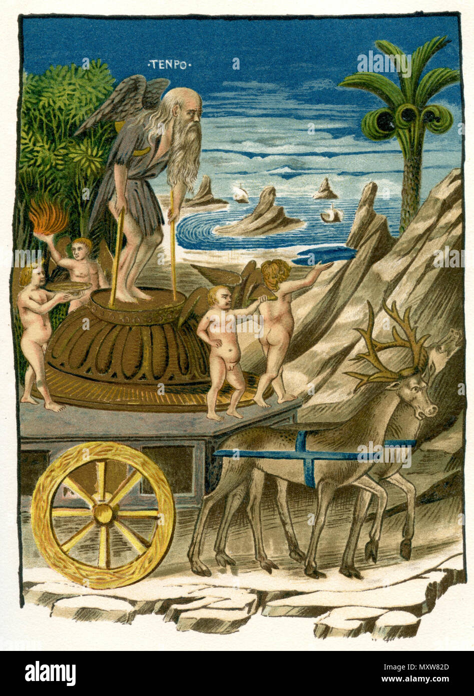 Le triomphe du temps (illustration de Pétrarque's 'Triomphe', Banque D'Images
