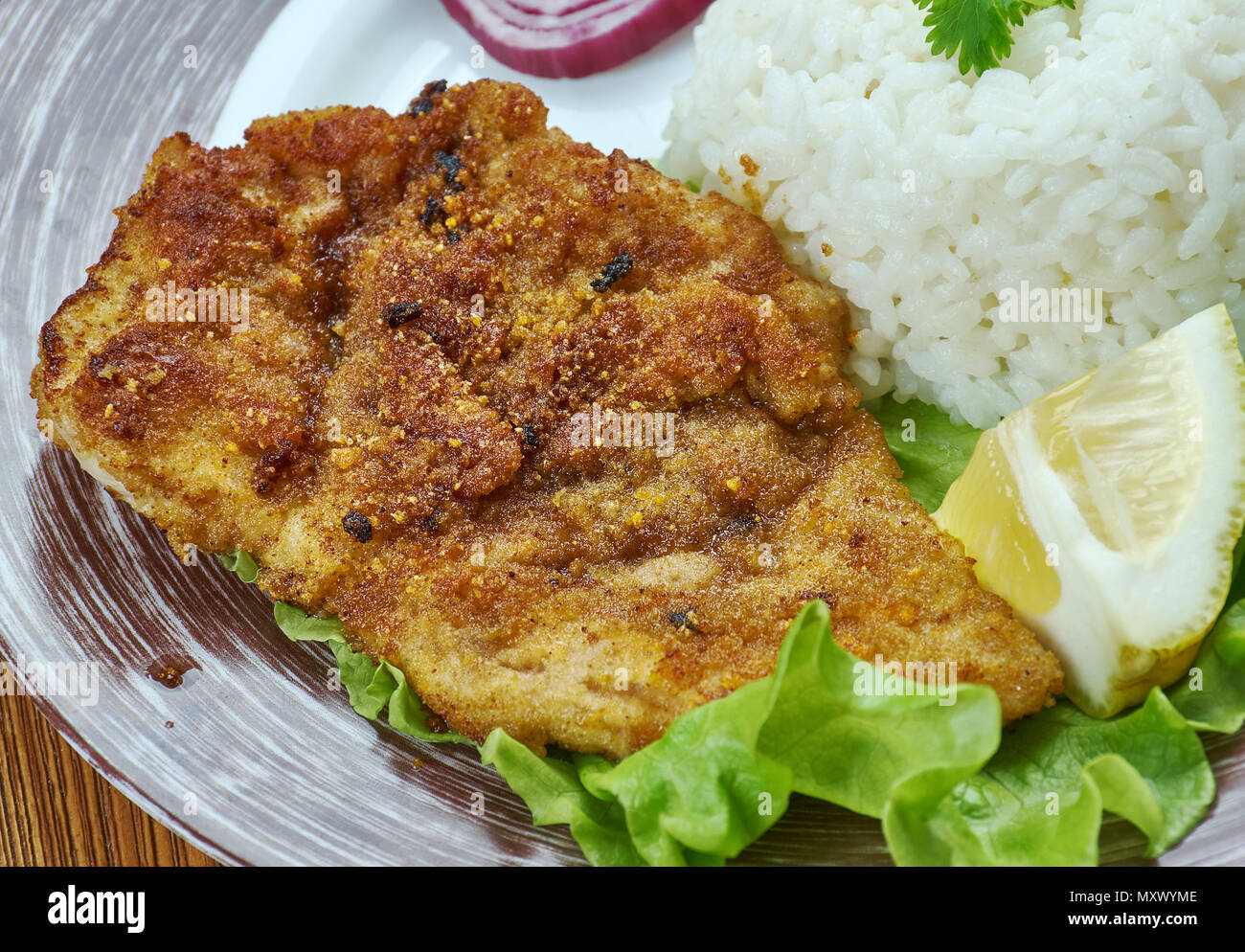 Bistec Empanizado cubain - Steak Steak pané,Palomilla Banque D'Images