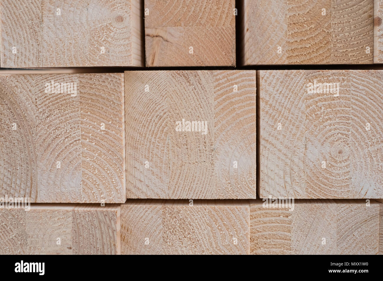 Bois de construction en bois - texture - Conseils et bandes - Banque D'Images