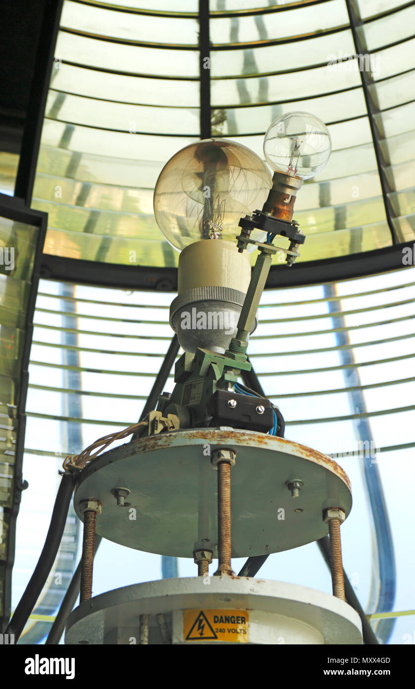 Une vue de la lampe La lampe prix d'Happisburgh Phare sur la côte de Norfolk à Happisburgh, Norfolk, Angleterre, Royaume-Uni, Europe. Banque D'Images