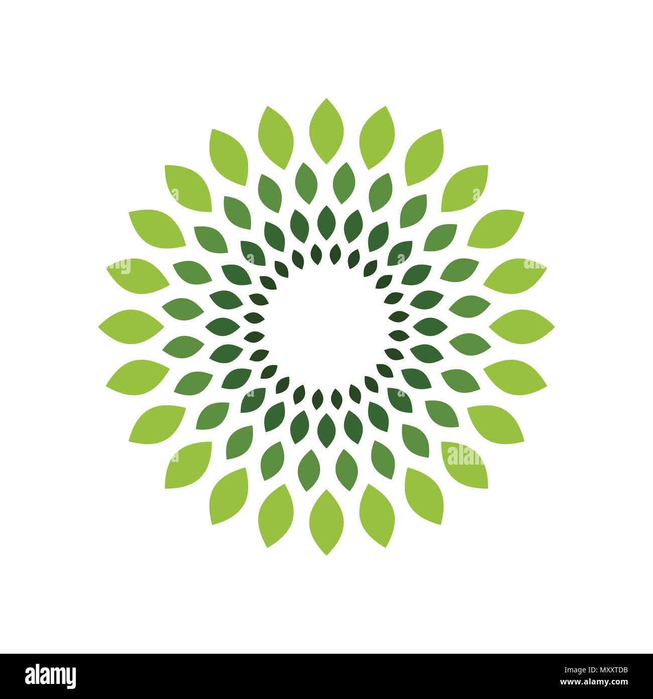 Feuilles fleurs Symbole Vecteur Cercle Logo Design Graphique Illustration de Vecteur