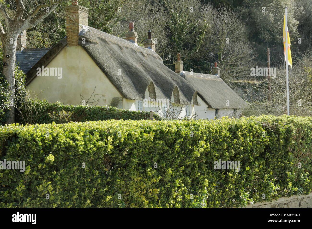 Lulworth Cove,chalet,Dorset, Banque D'Images