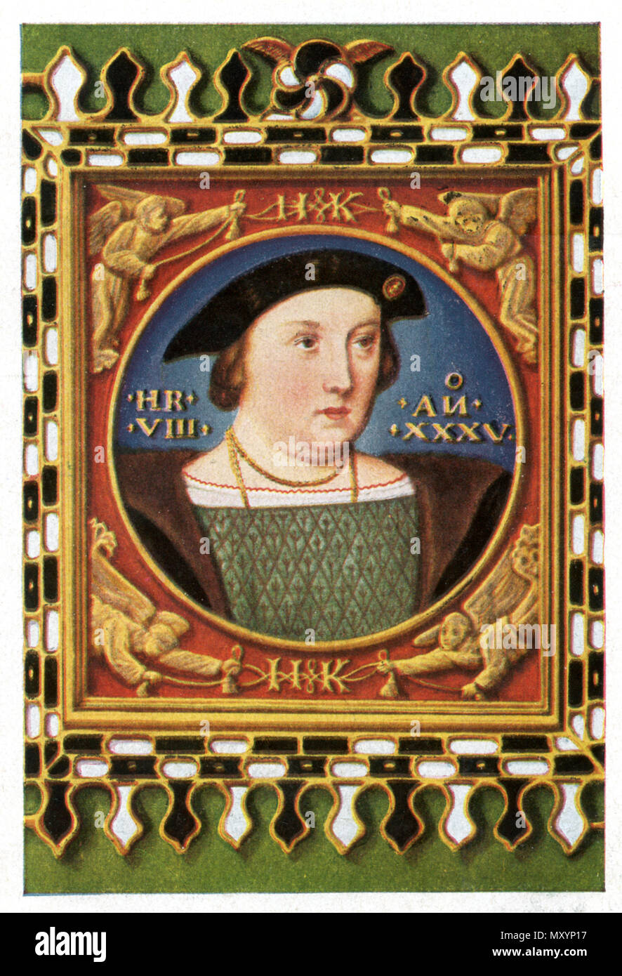 Henry VIII, roi d'Angleterre (1491-1547). Après une miniature anonyme de 1526, dans une collection photo album à partir de 1933, Banque D'Images